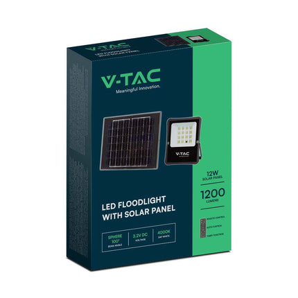 Projecteur LED solaire 1 200 lm, télécommande, température de couleur 6 400 K