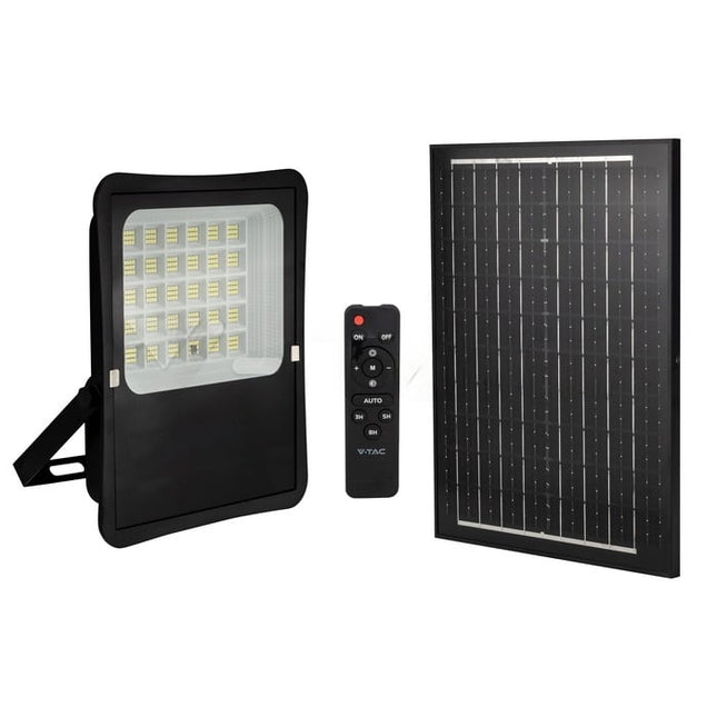 Projecteur LED solaire 1 200 lm, télécommande, température de couleur 6 400 K