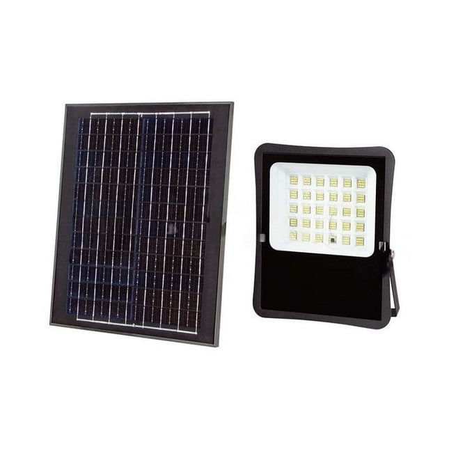 Projecteur LED solaire 1 200 lm, télécommande, température de couleur 6 400 K