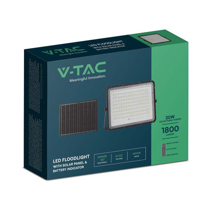 Projecteur LED solaire 1 800 lm, télécommande, température de couleur 6 400 K