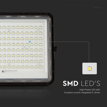 Projecteur LED solaire 1 800 lm, télécommande, température de couleur 6 400 K