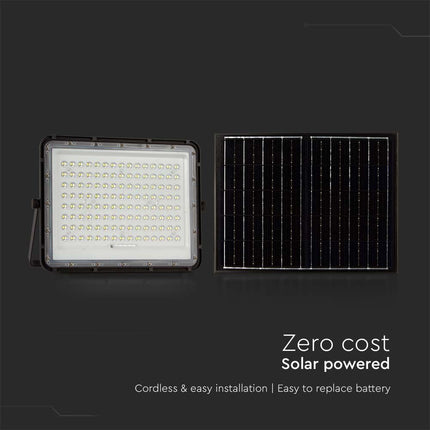 Projecteur LED solaire 1 800 lm, télécommande, température de couleur 6 400 K