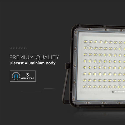 Projecteur LED solaire 1 800 lm, télécommande, température de couleur 6 400 K