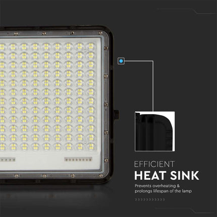 Projecteur LED solaire de 2 600 lm, télécommande, température de couleur de 6 400 K