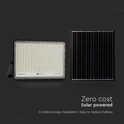 Projecteur LED solaire de 2 600 lm, télécommande, température de couleur de 6 400 K