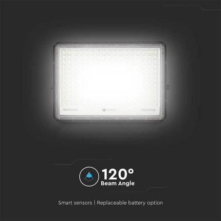 Projecteur LED solaire de 2 600 lm, télécommande, température de couleur de 6 400 K