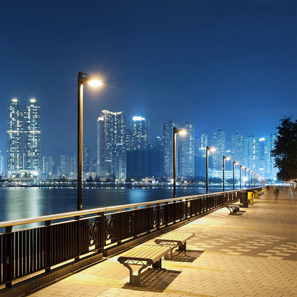 Lampadaire solaire à LED de 1 600 lm, détecteur de mouvement, 6 000 K