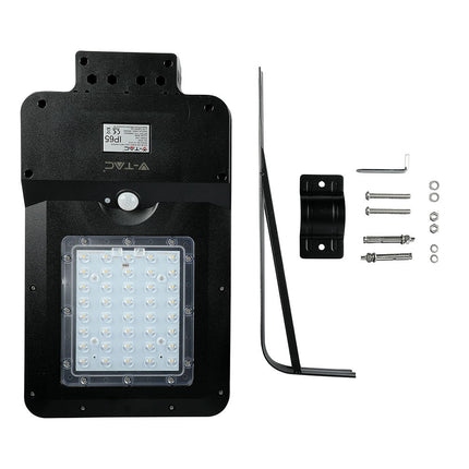 Lampadaire solaire à LED de 1 600 lm, détecteur de mouvement, 6 000 K