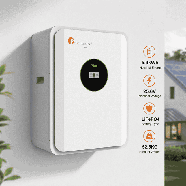 Batterie LiFePO4 5,9 kWh, 25,6 V, FLA24230-EU, Felicity Solar