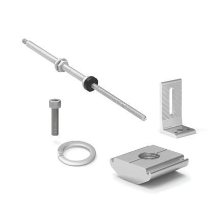 Boulon d'ancrage pour toiture en tôle M10x250, compatible avec les profilés de type C