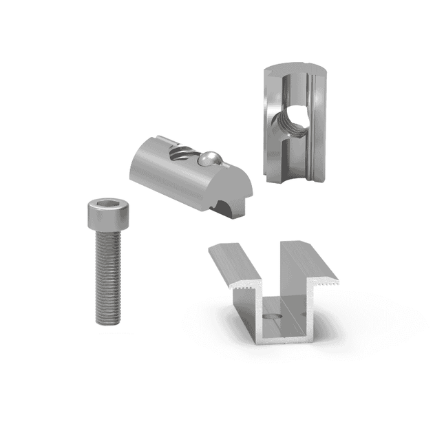 Pince double de 30 mm pour panneaux photovoltaïques, pour profilé en H