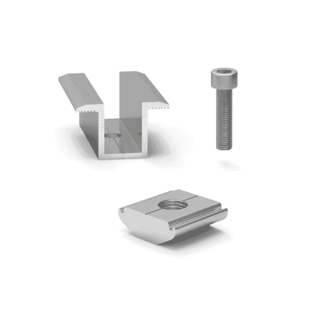 Pince double de 30 mm pour panneaux photovoltaïques, pour profilé de type C