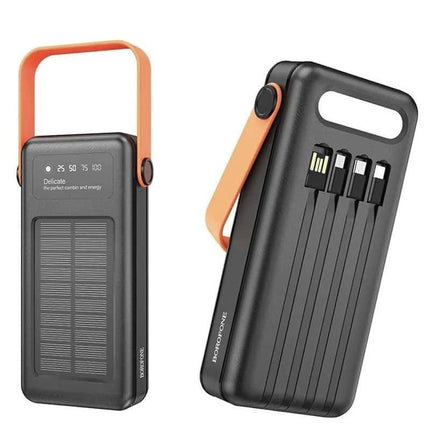 Batterie externe de 30 000 mAh avec panneau solaire photovoltaïque, BoroFone