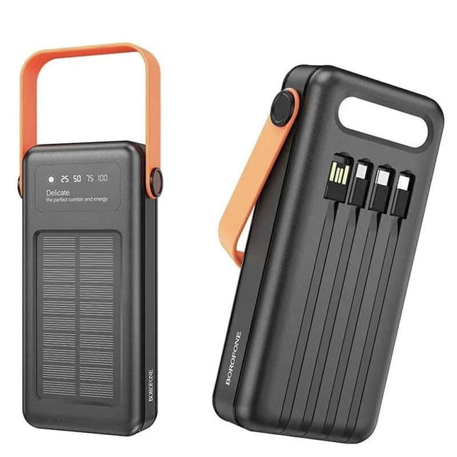 Batterie externe de 30 000 mAh avec panneau solaire photovoltaïque, BoroFone