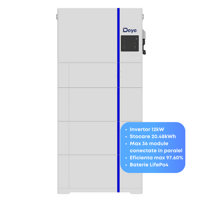 Onduleur DEYE 12 kW + batterie 20,48 kWh, AI-W5.1-12P3-EU-B