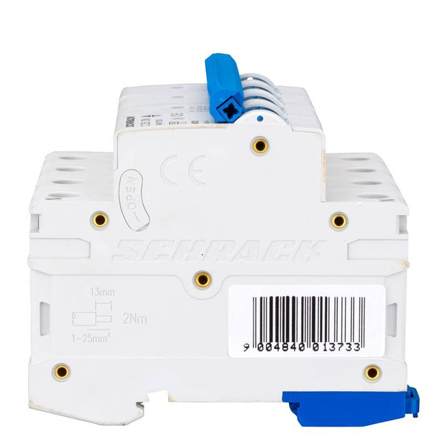 Disjoncteur modulaire (MCB) 6 kA, classe C, 25 A, 3P+N, Schrack