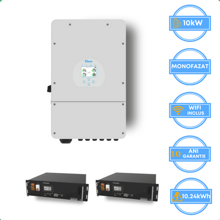 Onduleur Deye 10 kW, SUN-10K-SG02LP1-EU-AM3 + batterie V-TAC 10,24 kWh