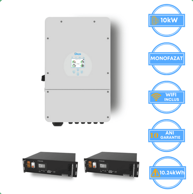 Onduleur Deye 10 kW, SUN-10K-SG02LP1-EU-AM3 + batterie V-TAC 10,24 kWh
