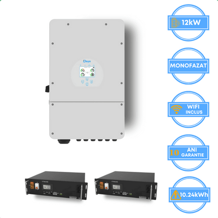 Onduleur Deye 12 kW, SUN-12K-SG02LP1-EU-AM3 + batterie V-TAC 10,24 kWh