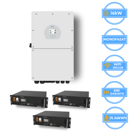 Onduleur Deye 16 kW, SUN-16K-SG01LP1-EU + batterie V-TAC 15,36 kWh