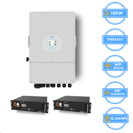 Onduleur Deye 10 kW, SUN-10K-SG05LP3-EU-SM2 + batterie V-TAC 10,24 Wh