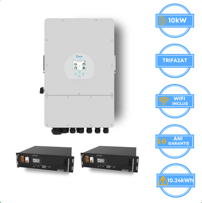 Onduleur Deye 10 kW, SUN-10K-SG05LP3-EU-SM2 + batterie V-TAC 10,24 Wh