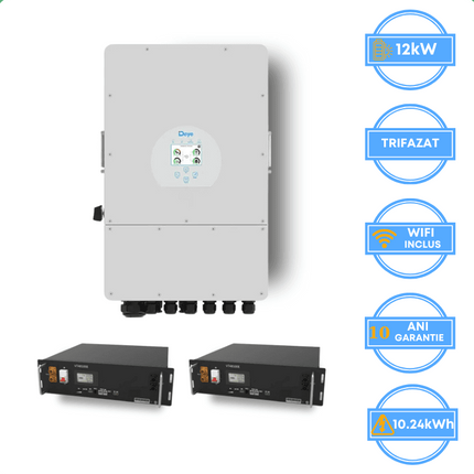 Onduleur Deye 12 kW, SUN-12K-SG05LP3-EU-SM2 + batterie V-TAC 10,24 kWh