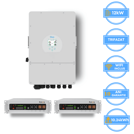Onduleur Deye 12 kW, SUN-12K-SG05LP3-EU-SM2 + batterie Pytes 10,24 kWh, v5a