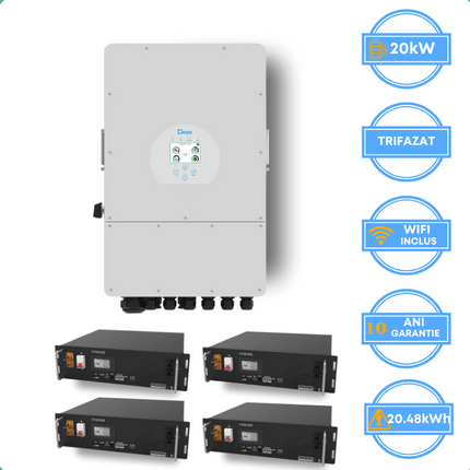 Onduleur Deye 20 kW, SUN-20K-SG05LP3-EU-SM2 + batterie V-TAC 20,48 kWh