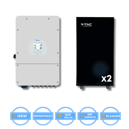 Onduleur Deye 10 kW, SUN-10K-SG02LP1-EU-AM3 + batterie V-TAC 10,24 kWh