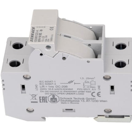 Bloc de fusibles photovoltaïque modulaire, 10 x 38, bipolaire, 20 A, Schrack
